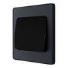 BG Evolve Matt Grey 1G Wide Rocker Light Switch PCDMG12WB with 35mm Steel Back Box