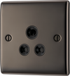 NBN29B Front - This 5A round pin socket from British General can be used to connect lamps to a lighting circuit.