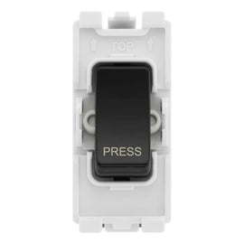 BG RPCDB14 Evolve Grid Black 20A 20AX 1 Way 1 Pole PRESS Retractive Switch Module