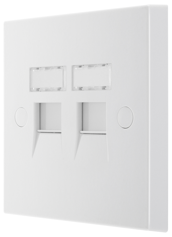 BG 9RJ45/2 Moulded Square Edge | White | 2 Gang RJ45 Screw Terminal ...