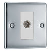 BG Nexus Polished Chrome 1 Gang Isolated Co-Axial Socket NPC62 with 35mm Steel Back Box