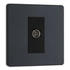 BG Evolve Matt Grey Co-Axial Socket Outlet PCDMG60B with 35mm Steel Back Box