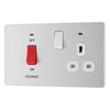 BG Evolve Brushed Steel 45A Switch 13A Switched Socket Cooker Control Unit PCDBS70W with 25mm Steel Back Box
