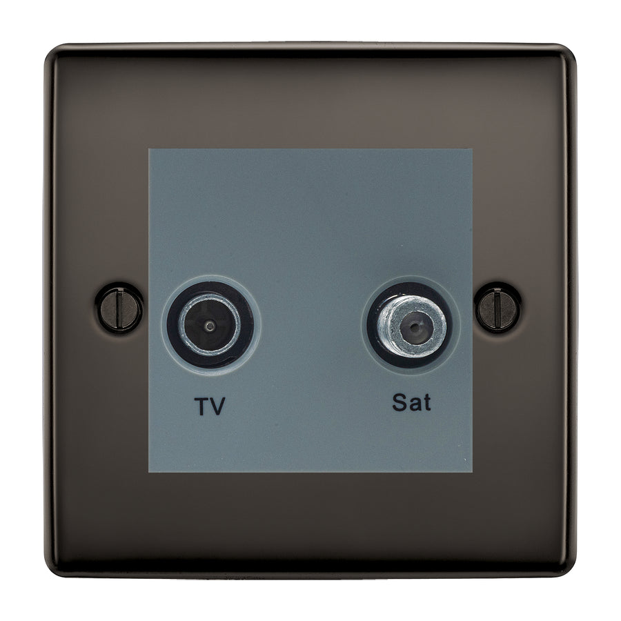 BG Nexus Metal Black Nickel TV & Satellite Socket NBNTVSATG