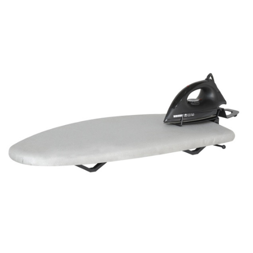Corby Table Top Ironing Centre in Light Grey with 1200W Black Dry Iron - UK Plug