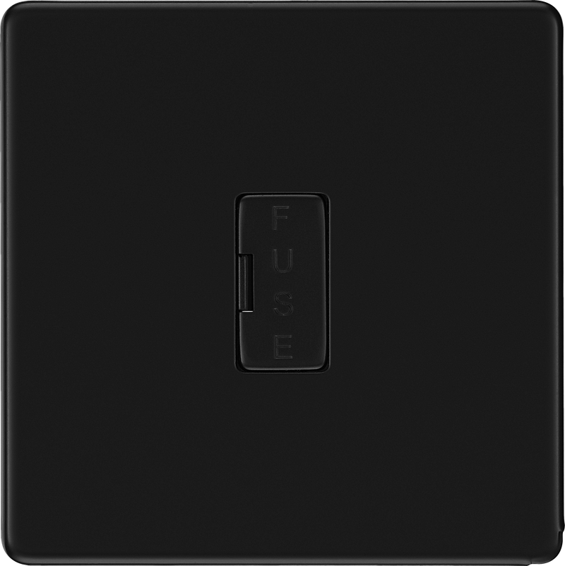 BG Nexus Matt Black Unswitched Fused Spur Connection Unit FFB54