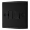 BG Nexus Matt Black 13A Switched Fused Connection Unit NFB50 with 25mm Steel Back Box