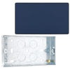 BG Evolve Matt Blue 2 Gang Double Blank Plate PCDDB95B with 25mm Steel Back Box
