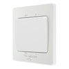 BG Evolve Pearlescent White 10A Triple Pole Fan Isolator Switch PCDCL15W with 35mm Steel Back Box