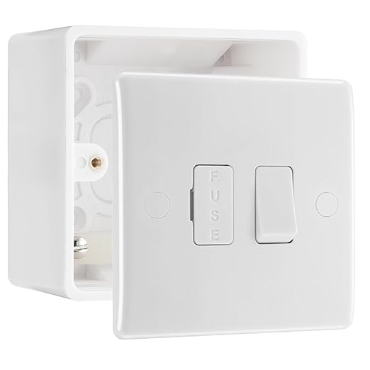 BG Nexus 13A 2 Pole Switched Fused Connection Unit White & 50mm Pattress Back Box