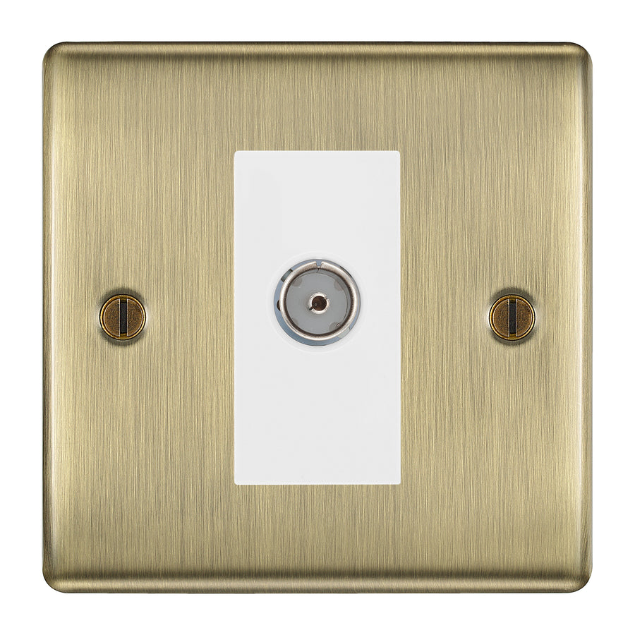 BG Nexus Metal Antique Brass Co-axial Socket NAB60W