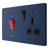 BG Evolve Matt Blue 45A Switch 13A Switched Socket Cooker Control Unit PCDDB70B with 25mm Steel Back Box