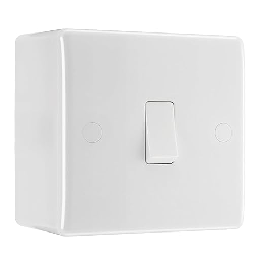 BG Nexus 800 Series 1 Gang 1 Way 20A 16AX Light Switch & 50mm Pattress Back Box