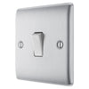 BG Nexus Brushed Steel 1 Gang 2 Way Light Switch & Surface Pattress Back Box