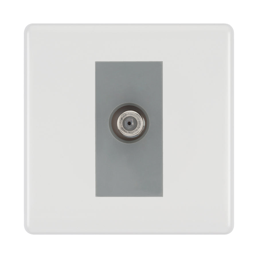 BG White Moulded Satellite Socket NWM64G
