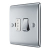 BG Nexus Metal Polished Chrome 13A Fused Connection Switched NPC50 with 25mm Steel Back Box