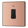 BG Evolve Polished Copper 20A Double Pole LED Switch PCDCP31B with 25mm Steel Back Box