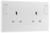 BG 822DPOB Moulded Round Edge | White | 13A DP Double Socket + Outboard Rockers