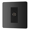 BG Evolve Black Chrome Single Co-Axial Socket PCDBC60B with 25mm Steel Back Box