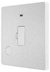 PCDBS54W Side - This Evolve Brushed Steel 13A fused and unswitched connection unit from British General provides an outlet from the mains containing the fuse, ideal for spur circuits and hardwired appliances.