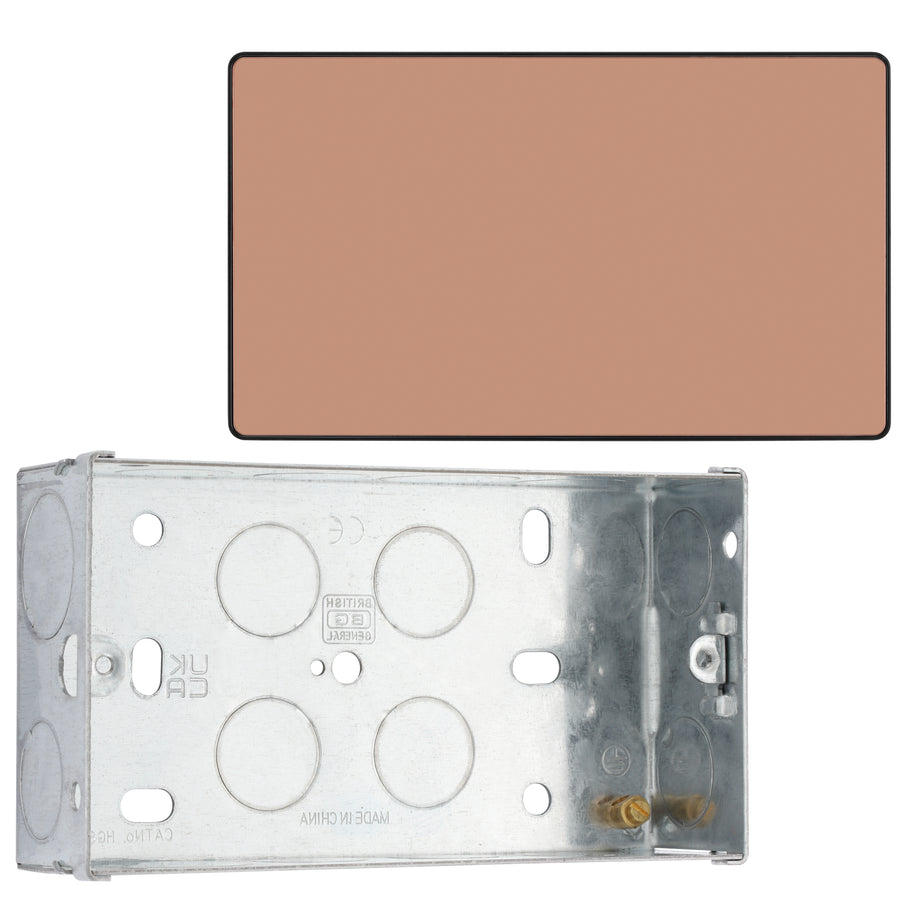 BG Evolve Polished Copper Double Blank Plate PCDCP95B with 35mm Steel Back Box