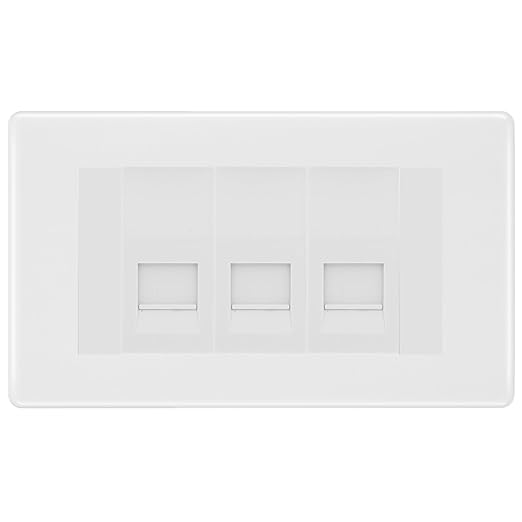 BG White Moulded 3 Gang IDC Secondary Telephone Socket - White Insert