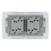 BG Nexus Metal Polished Chrome 20A 16AX 2 Way Quadruple Light Switch NPC44 with 25mm Steel Back Box