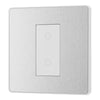BG Evolve Brushed Steel Single Secondary Touch Dimmer Switch PCDBSTDS1W with 35mm Steel Back Box