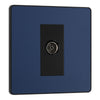BG Evolve Matt Blue Single Co-Axial Socket PCDDB60B with 25mm Steel Back Box