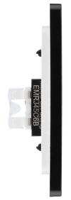 PCDSBRJ451B Side - This Evolve Satin Brass RJ45 ethernet socket from British General uses an IDC terminal connection and is ideal for home and office, providing a networking outlet with ID window for identification. The Cat6 outlet supports data transfer speeds of up to 10Gbps at 250 MHz up to 164 feet