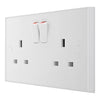 BG 922 Moulded Square Edge | White | 2 Gang 13A 1 Pole Switched Socket