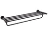 Corby Harrogate Towel Rail with Shelf in Black