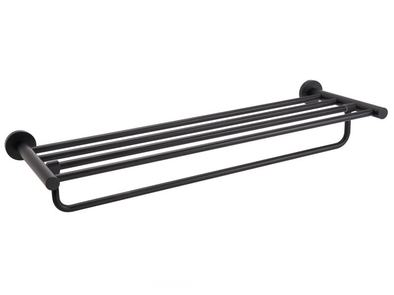 Corby Harrogate Towel Rail with Shelf in Black