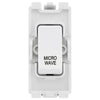 BG Evolve White RRMWPCDW 20A DP Appliance Grid Switch Labelled Microwave
