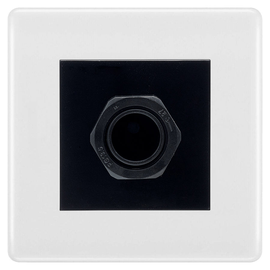 BG Nexus White 45A Flex Outlet Euro Module | Black Insert