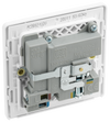 PCDBS21U2W Back - This Evolve Brushed Steel 13A single power socket from British General comes with two USB charging ports, allowing you to plug in an electrical device and charge mobile devices simultaneously without having to sacrifice a power socket.