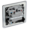 BG Screwless Matt Black 13A Switched Spur + Neon FFB52 with 35mm Steel Back Box