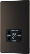 FBN20B Front - This dual voltage shaver socket from British General is suitable for use with 240V and 115V shavers and electric toothbrushes.