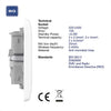 BG Electrical 822/HC Moulded 2 Gang Smart Switched Socket Single Pole White Rounded Edge 13A