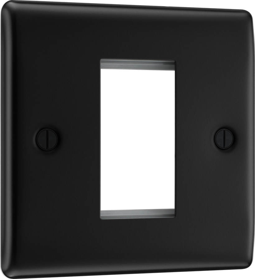 BG NFBEMS1 Nexus Metal Matt Black 25x50 Aperture Single Square Euro Module Front Plate