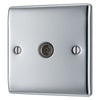 BG Nexus Polished Chrome 1 Gang Co-Axial Socket NPC60 with 35mm Steel Back Box
