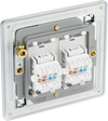 FPCRJ452 Back - This RJ45 ethernet socket from British General uses an IDC terminal connection and is ideal for home and office providing 2 networking outlets with ID windows for identification. 
