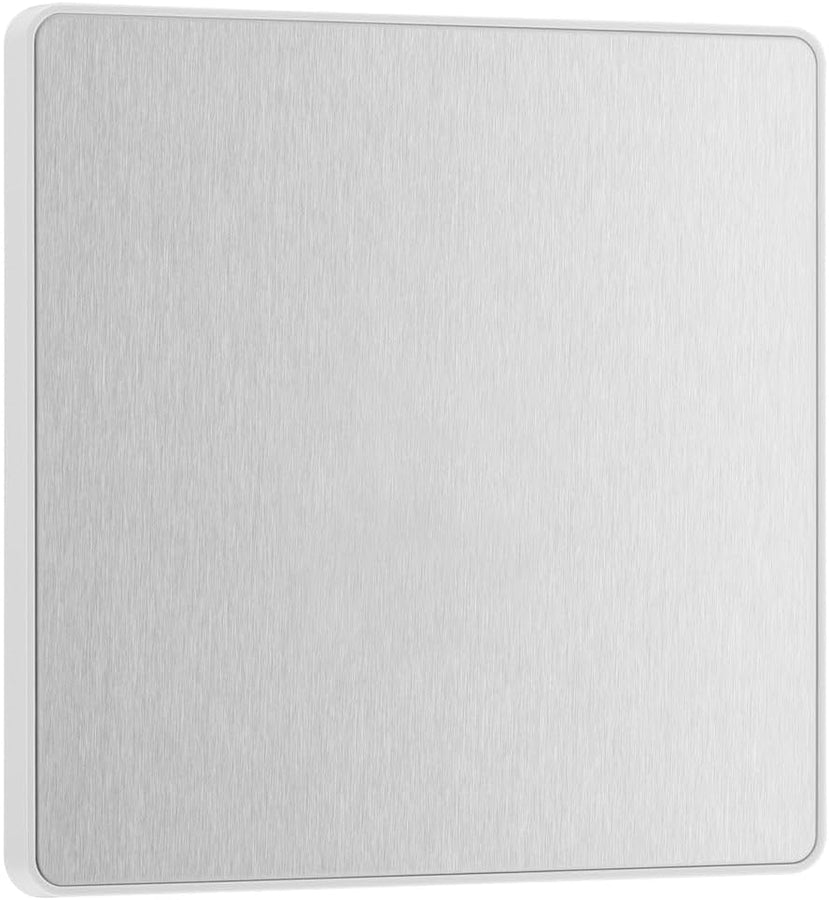 BG Evolve PCDBS94W Single Blank Plate - Brushed Steel (White)