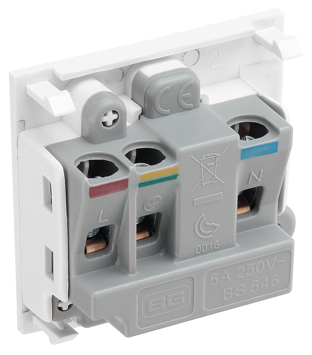 BG EM5ASW Euro Module 5A Round Pin Unswitched Socket - White– The ...