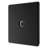 BG Screwless Matt Black 1 Gang Coaxial TV Socket FFB60 with 25mm Steel Back Box
