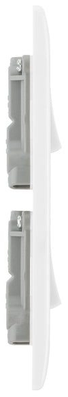 BG 848 Moulded Round Edge | White | 2 Gang 10A 2 Way Architrave Switch