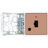 BG Evolve Polished Copper 13A Flex Outlet Neon and Unswitched Fused Connection Unit PCDCP54B with 35mm Steel Back Box
