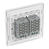BG Evolve Brushed Steel Double Secondary Touch Dimmer Switch PCDBSTDS2W with 35mm Steel Back Box