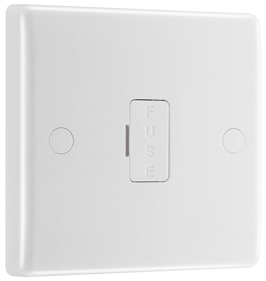 BG 855 Moulded Round Edge | White | 13A Flex Outlet Unswitched Fused Connection Unit
