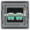 BG Nexus Matt Black 2 Gang RJ11 Double Data Outlet NFBRJ112 with 35mm Steel Back Box